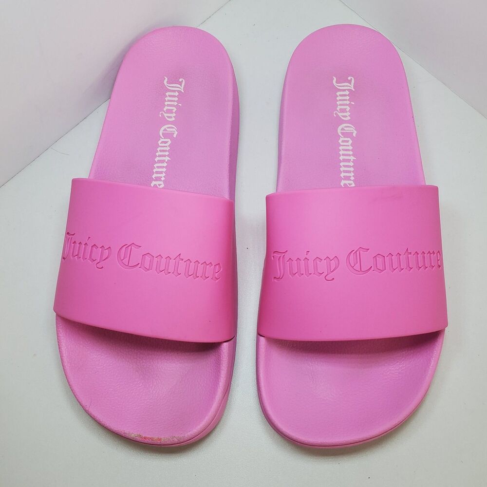 Juicy couture pink sandals slides Womens Sz EU 38 US 7 90s Y2K beach Summer Pool